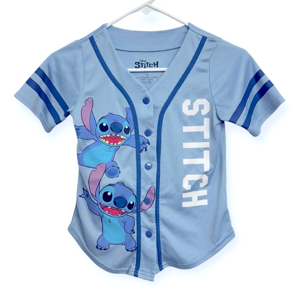 Disney Girls Stitch Kids Blue Jersey Size 7/8